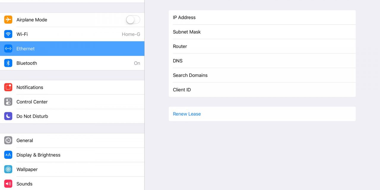 اپل بی سر و صدا اتصال اترنت را در منو تنظیمات اضافه کرد