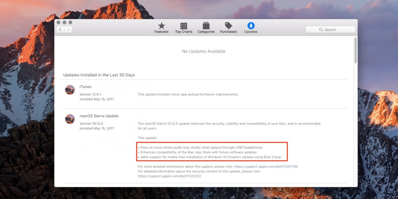 توضیحات نسخه جدید macOS Sierra 10.12.5