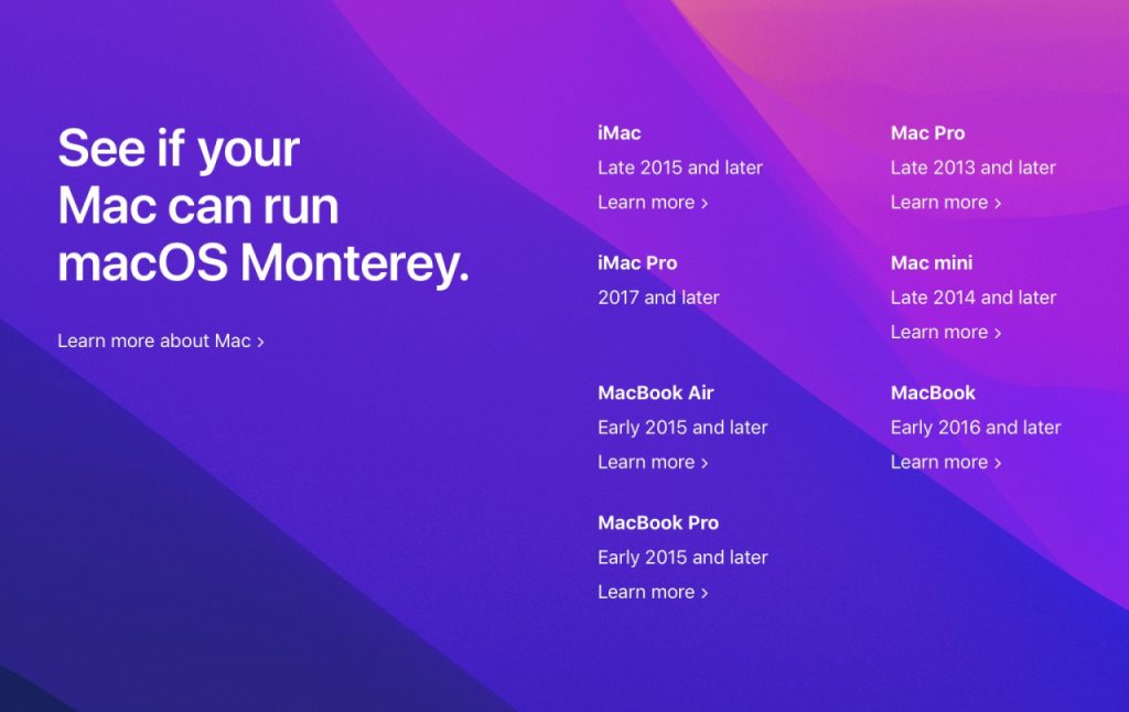 macOS Monterey-compatibility