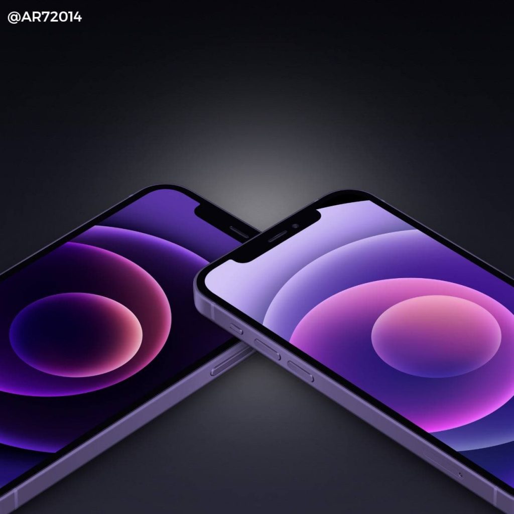 Preview iPhone 12 Purple 2021 (Light & Dark) Wallpaper